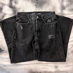 Old Navy Black high rise slouchy straight jeans